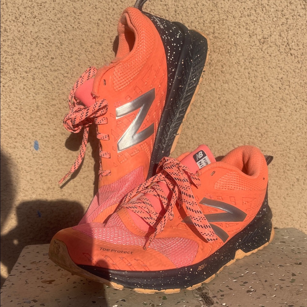 New Balance Coral & Silver Trail Running Sneakers